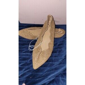 NEW Report Womens Tan/brown Scalloped ballet flats shoe sandal Size 11W SB1